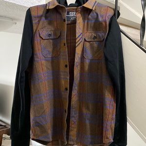 Zoo York Youth XL (16) Hooded plaid shirt